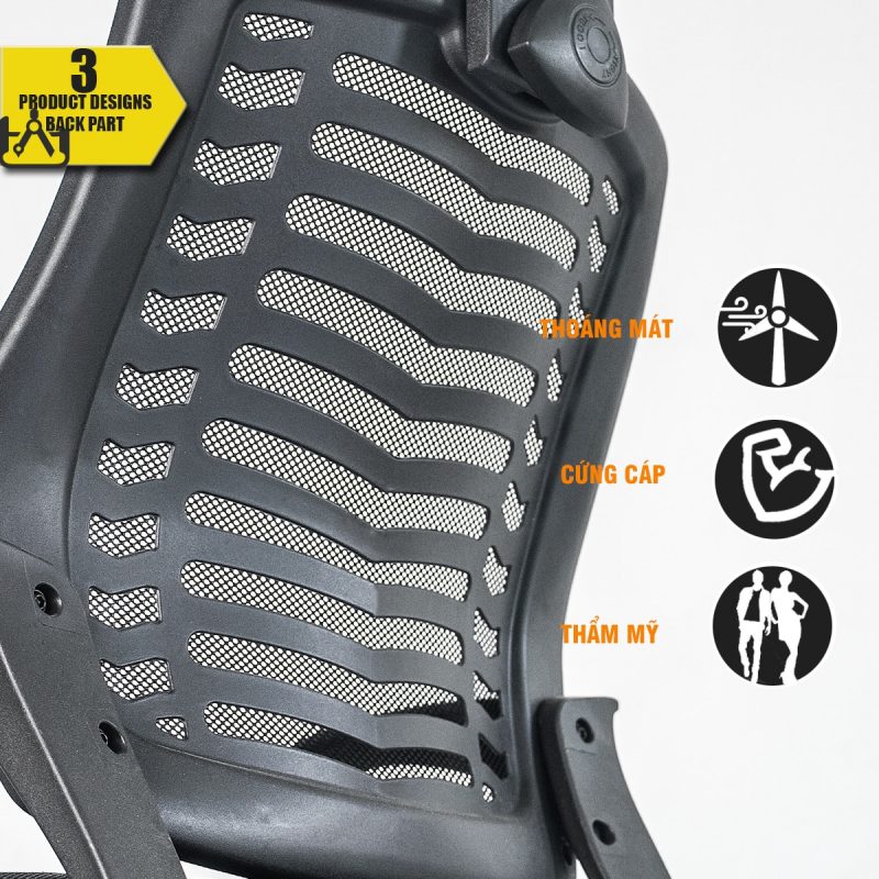 Ghế xoay lưng lưới tựa đầu GX-410