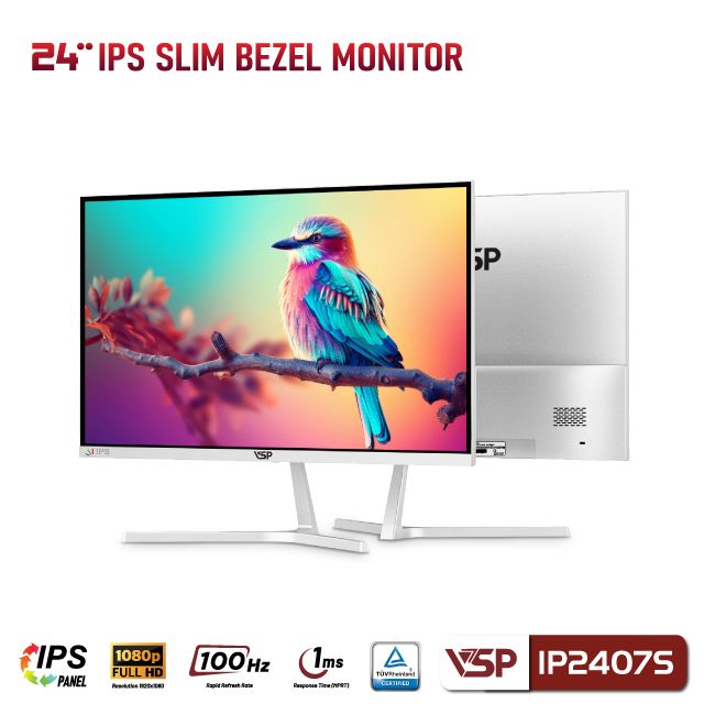Màn hình VSP IP2407S - 24 inch - FHD / IPS / 100Hz / 1ms - WHITE