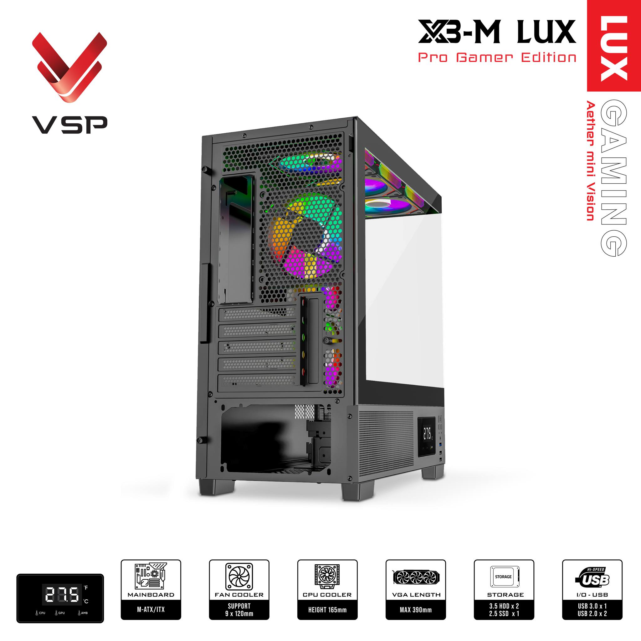 Vỏ Case Máy Tính X3-M Lux Black