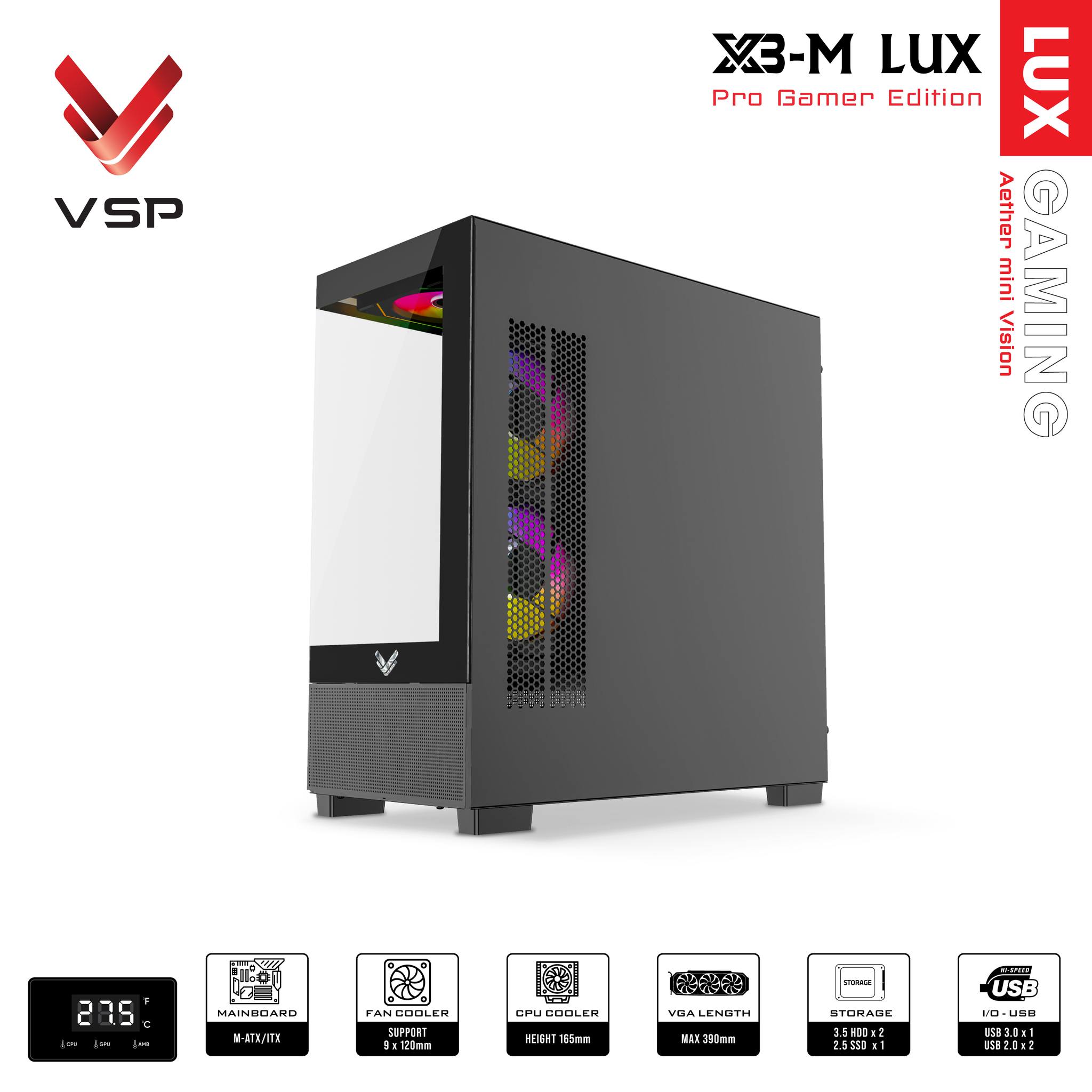 Vỏ Case Máy Tính X3-M Lux Black