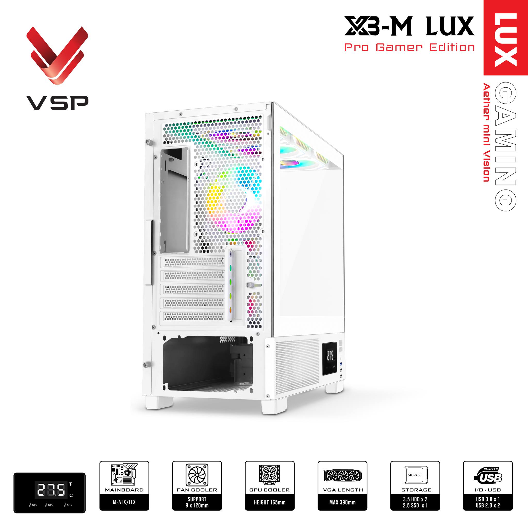 Vỏ Case Máy Tính X3-M Lux White
