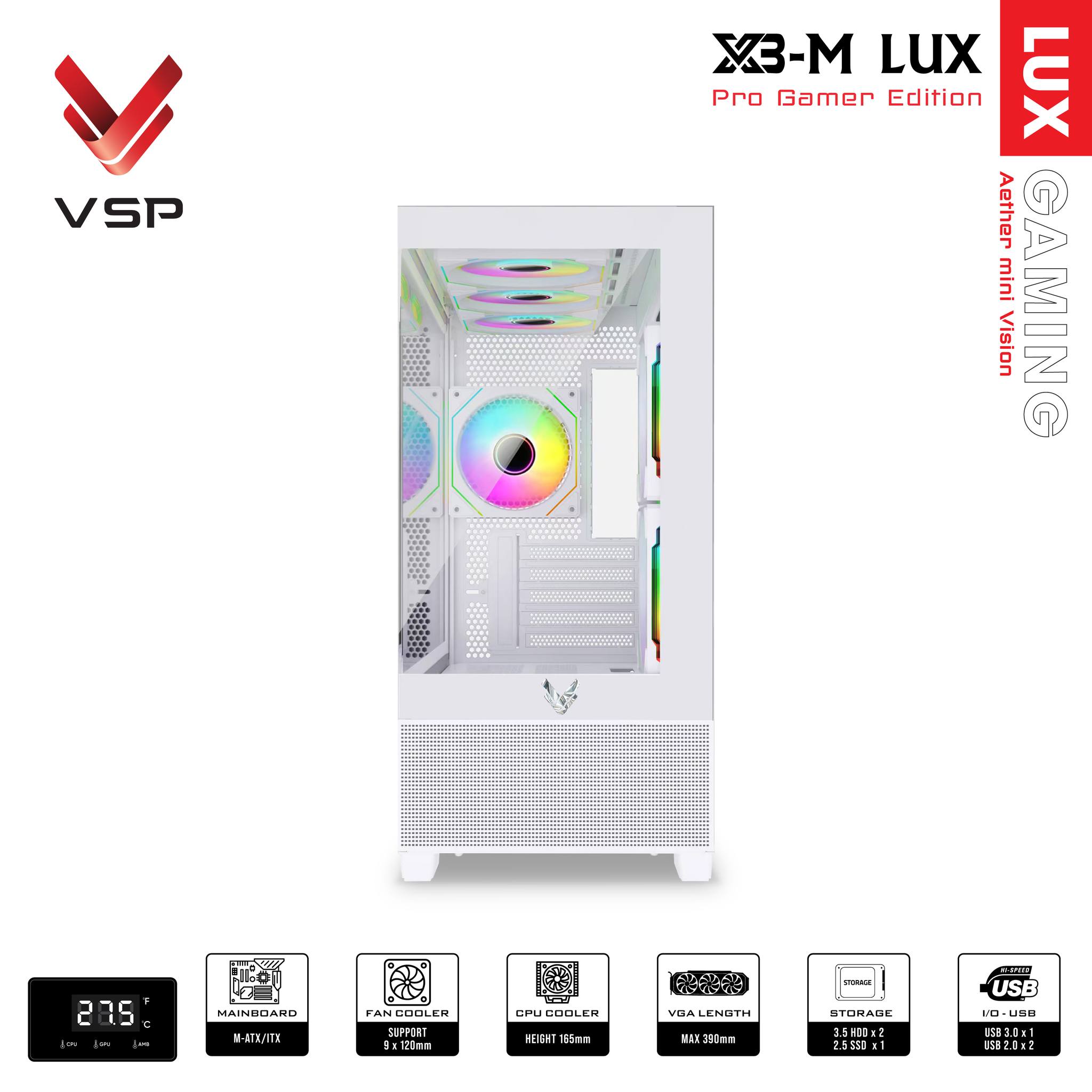 Vỏ Case Máy Tính X3-M Lux White