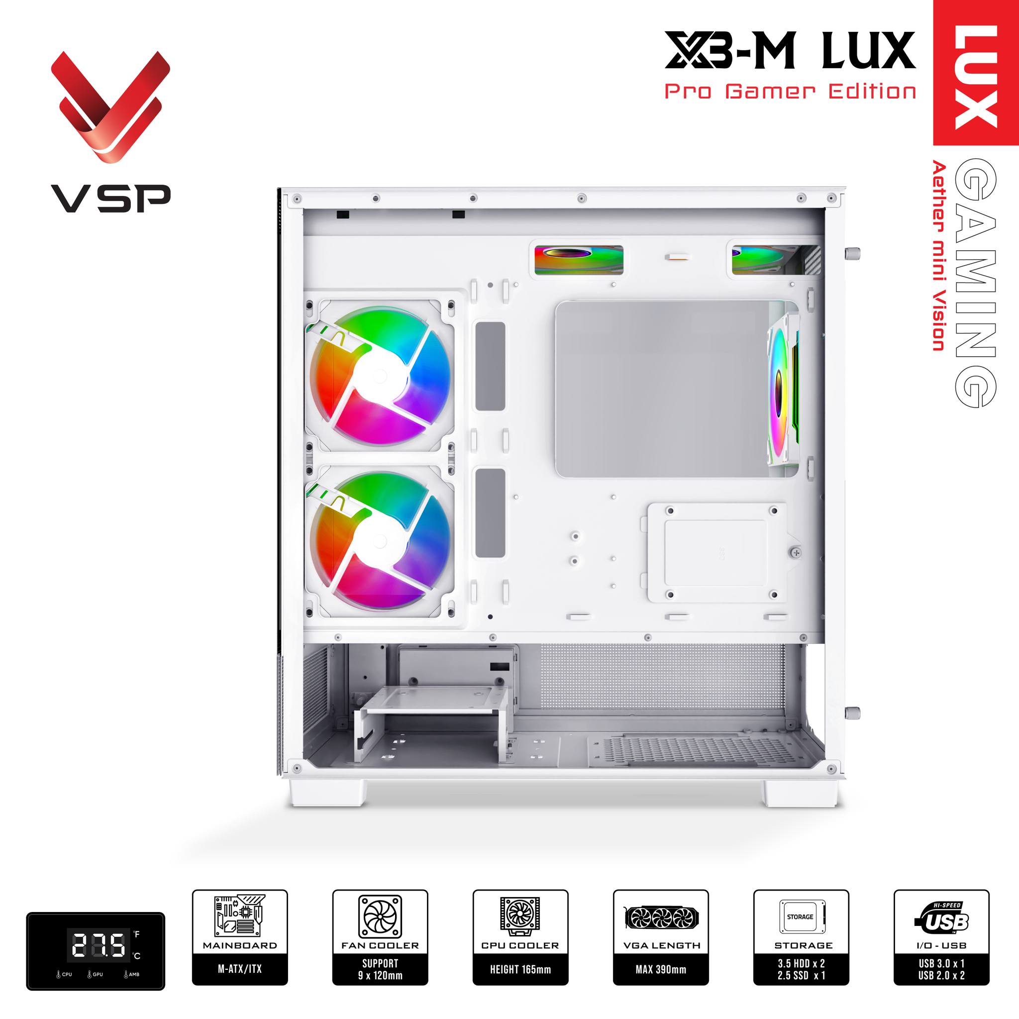 Vỏ Case Máy Tính X3-M Lux White