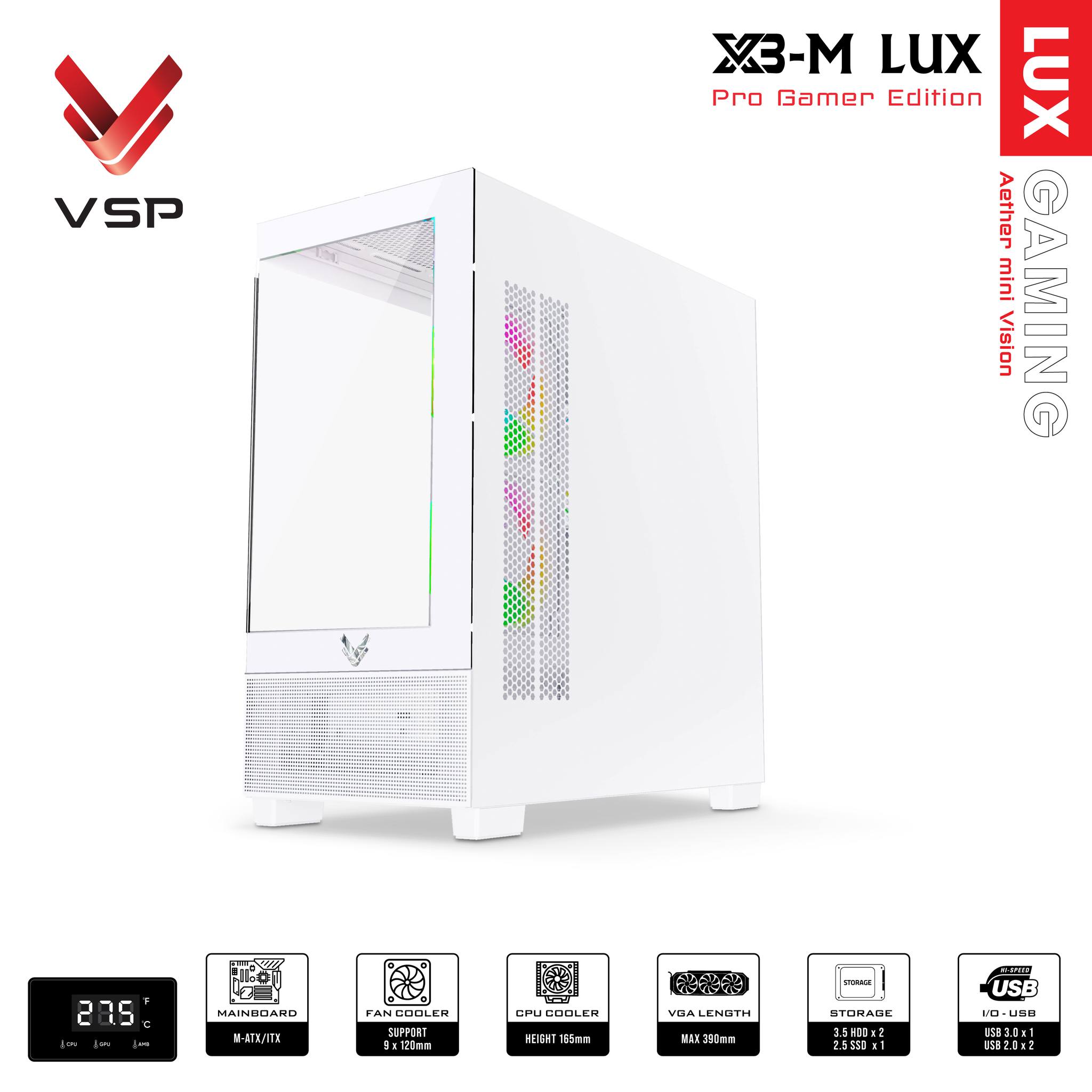 Vỏ Case Máy Tính X3-M Lux White
