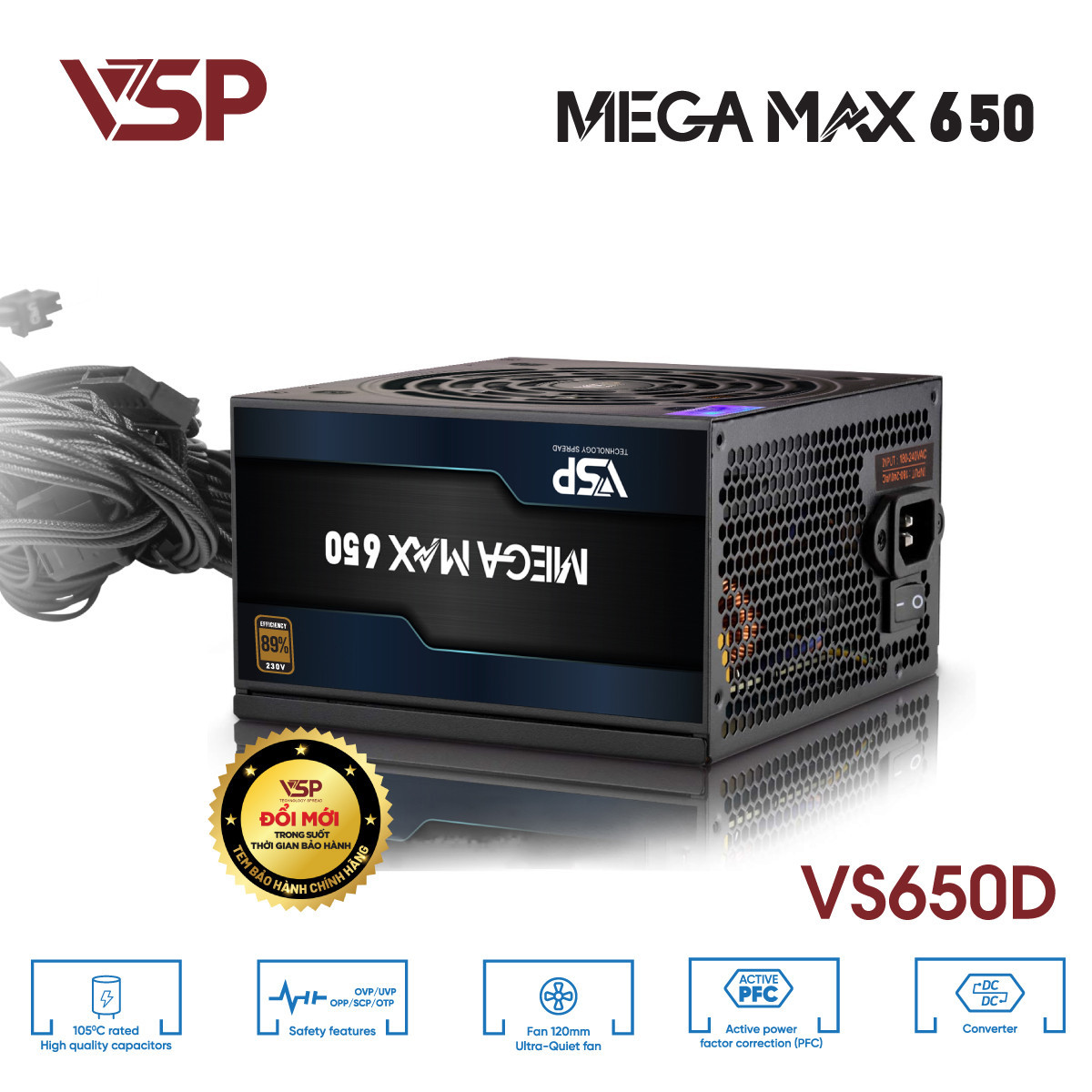 Bộ nguồn ATX VSP MEGAMAX - 650W