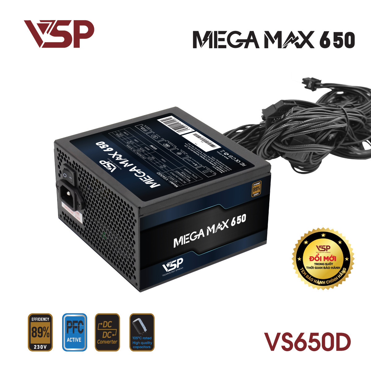 Bộ nguồn ATX VSP MEGAMAX - 650W
