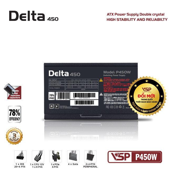 Bộ nguồn VSP Delta P450W