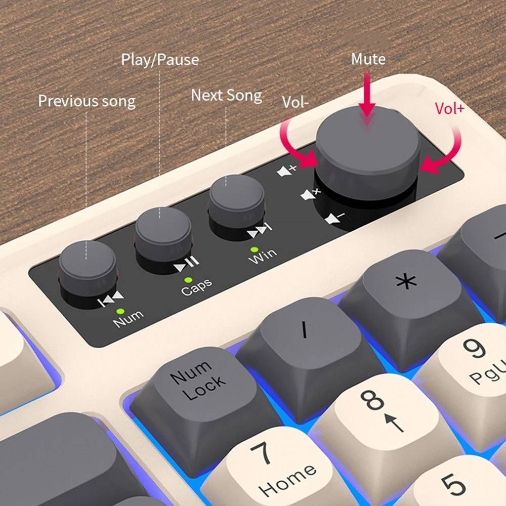 🧧SALETET - Bộ Bàn phím + Chuột Giả Cơ RAIKU T98 - Black / White / Orange