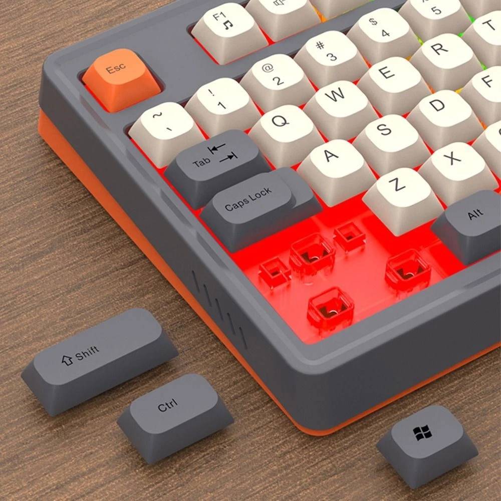 🧧SALETET - Bộ Bàn phím + Chuột Giả Cơ RAIKU T98 - Black / White / Orange