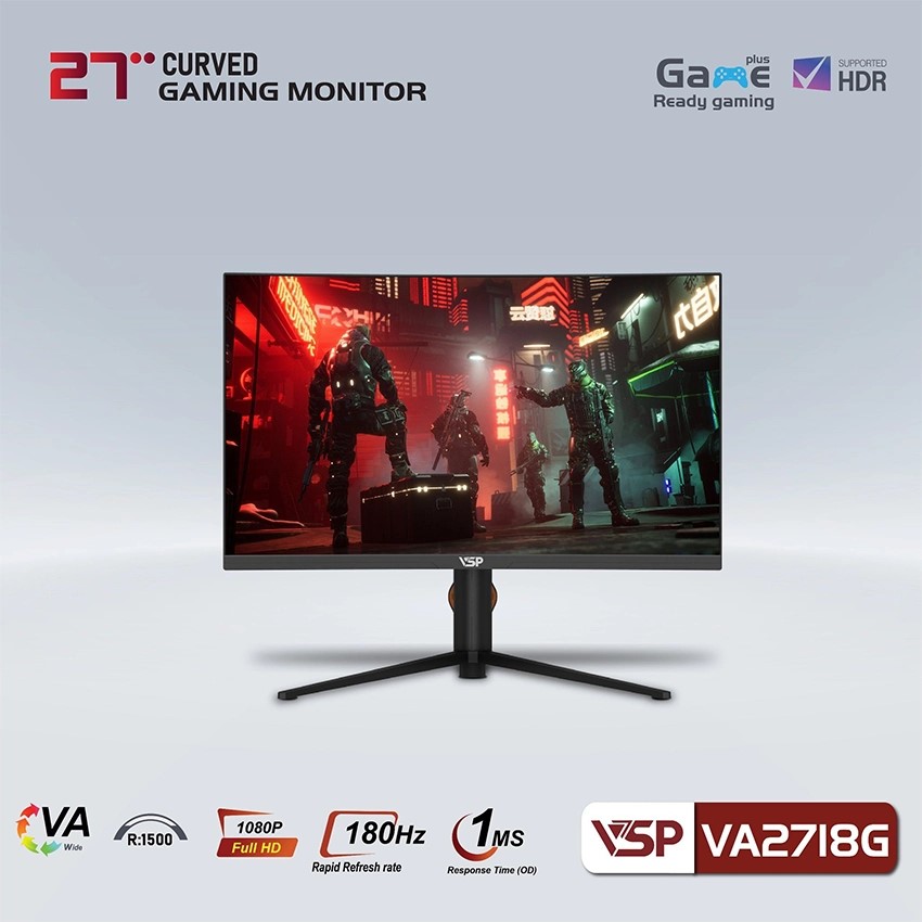 🧧SALETET - Màn hình Cong VSP VA2718G - 27 inch - FHD / 180Hz / 1ms