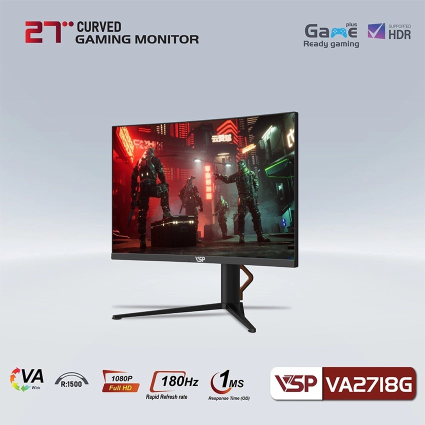 🧧SALETET - Màn hình Cong VSP VA2718G - 27 inch - FHD / 180Hz / 1ms