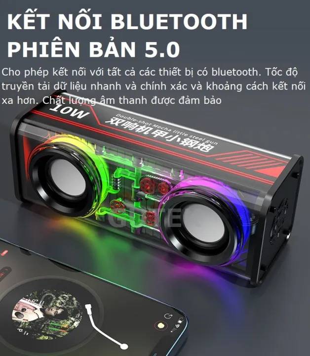 Loa V8 Armour Dual Bluetooth Speaker