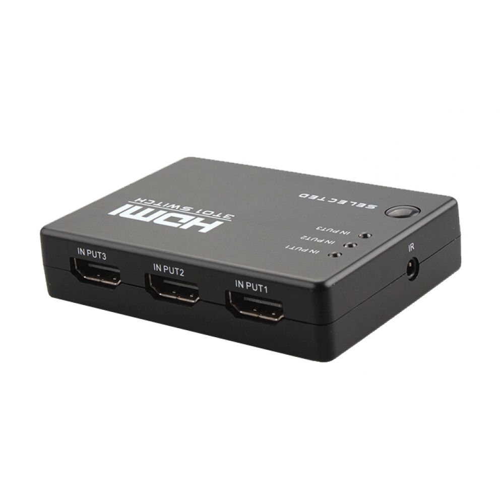 Bộ chuyển HDMI Switch 3×1 có remote, hỗ trợ Full HD 1080p 3D
