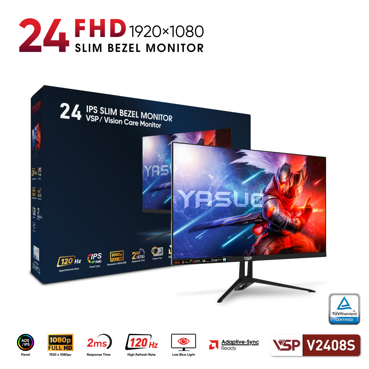 🧧SALETET - Màn hình VSP V2408S - 24 inch - ADS / IPS / 120Hz / 2ms (ver 2025)