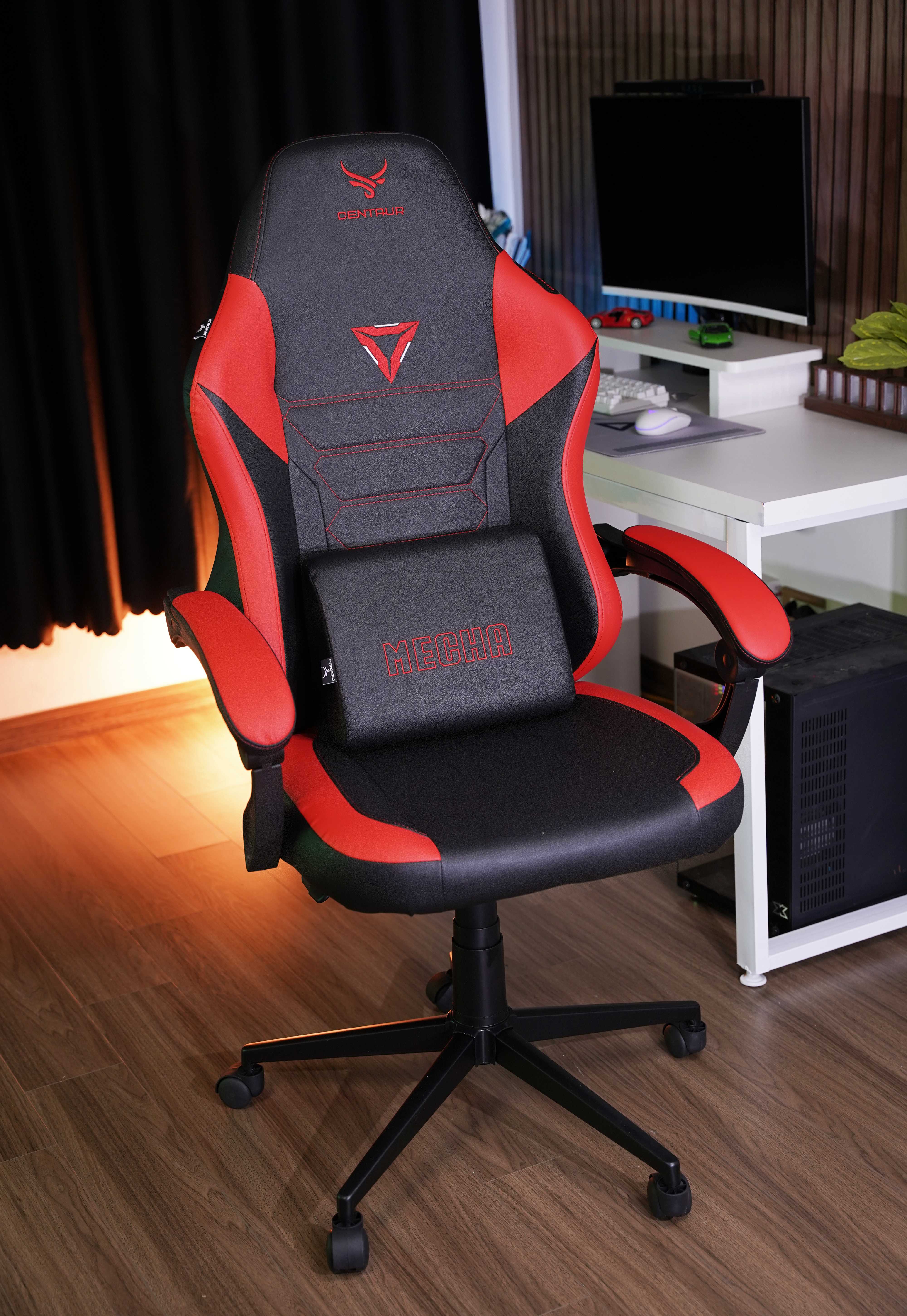 Ghế Gaming Centaur MECHA | Chân xoay kim loại, màu đỏ