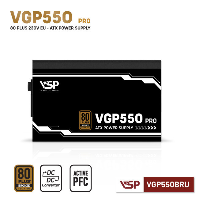 Bộ nguồn VSP VGP550BRU PRO - 80Plus Bronze 230V EU