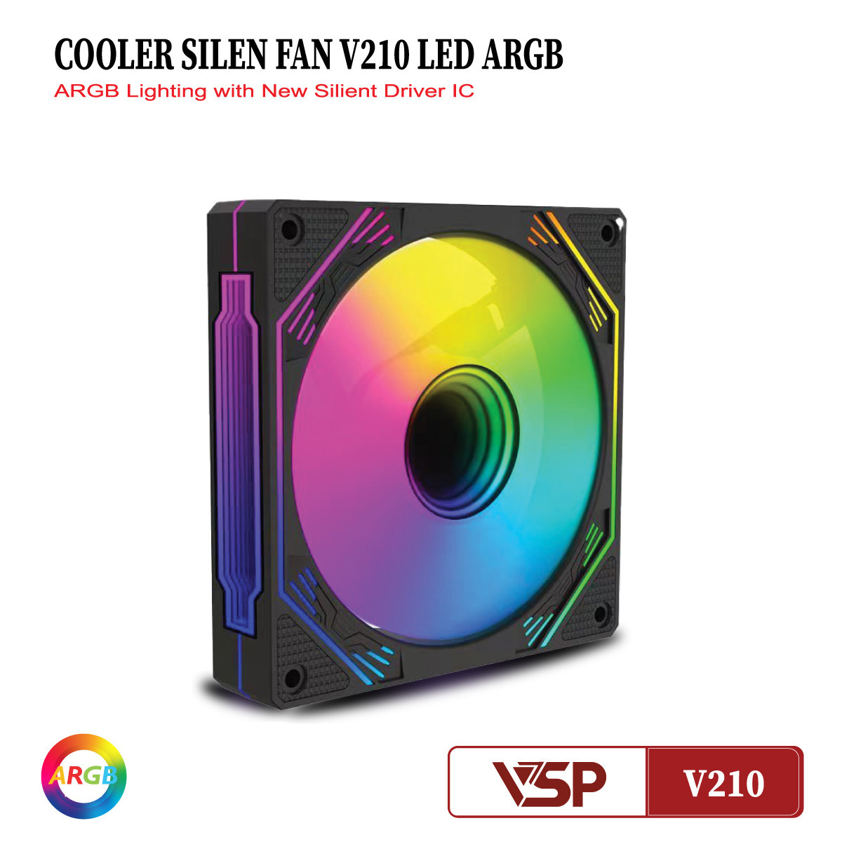 Quạt Tản Nhiệt Cooler Silent V210 Led ARGB - Black / White
