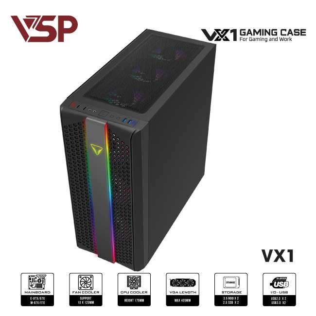 Vỏ Case Chuyên Workstation và Gaming VSP VX1
