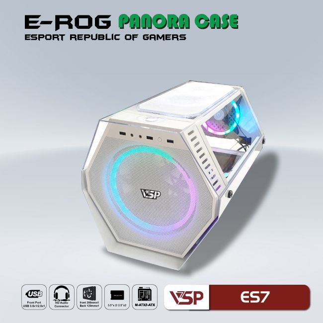 Vỏ Case Máy Tính Esport Gaming ES7 Trắng