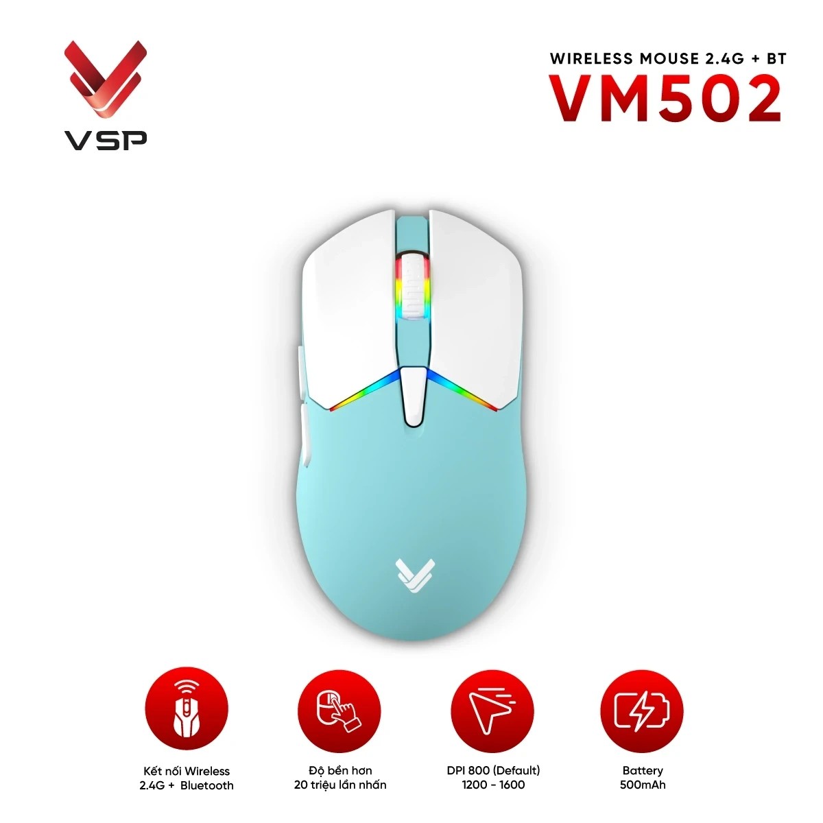 🧧SALETET - Chuột Máy Tính Không Dây VSP VM502