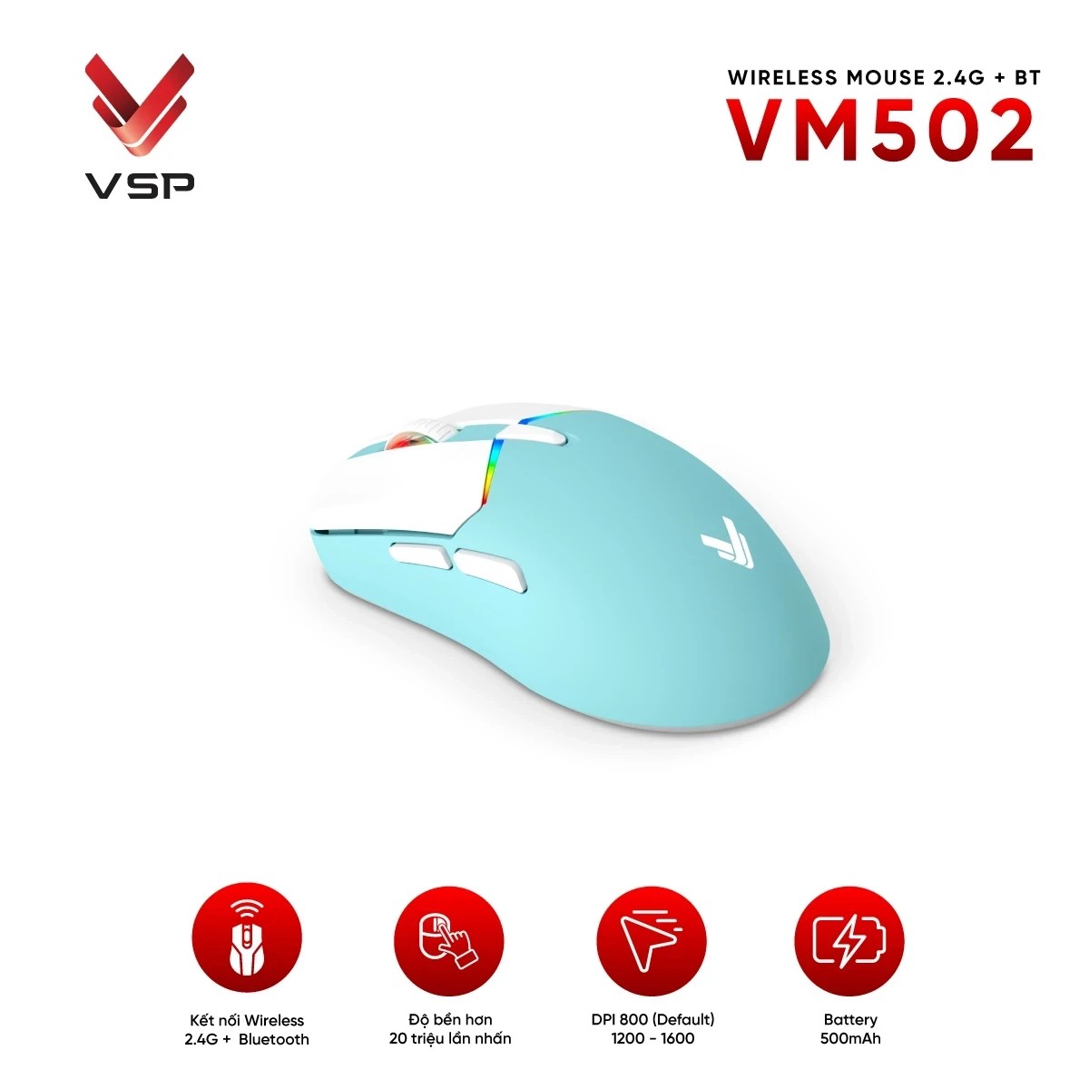 🧧SALETET - Chuột Máy Tính Không Dây VSP VM502