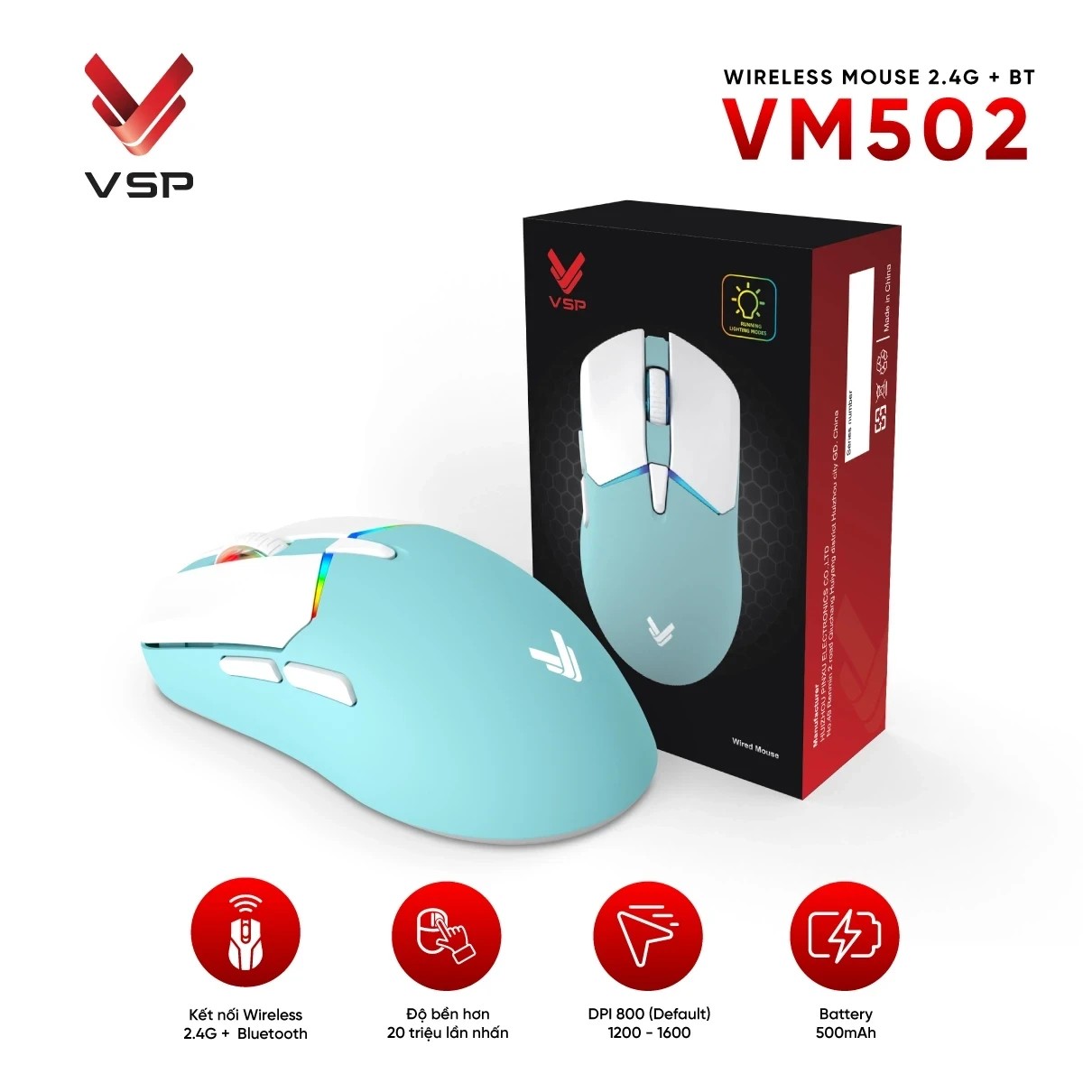 🧧SALETET - Chuột Máy Tính Không Dây VSP VM502