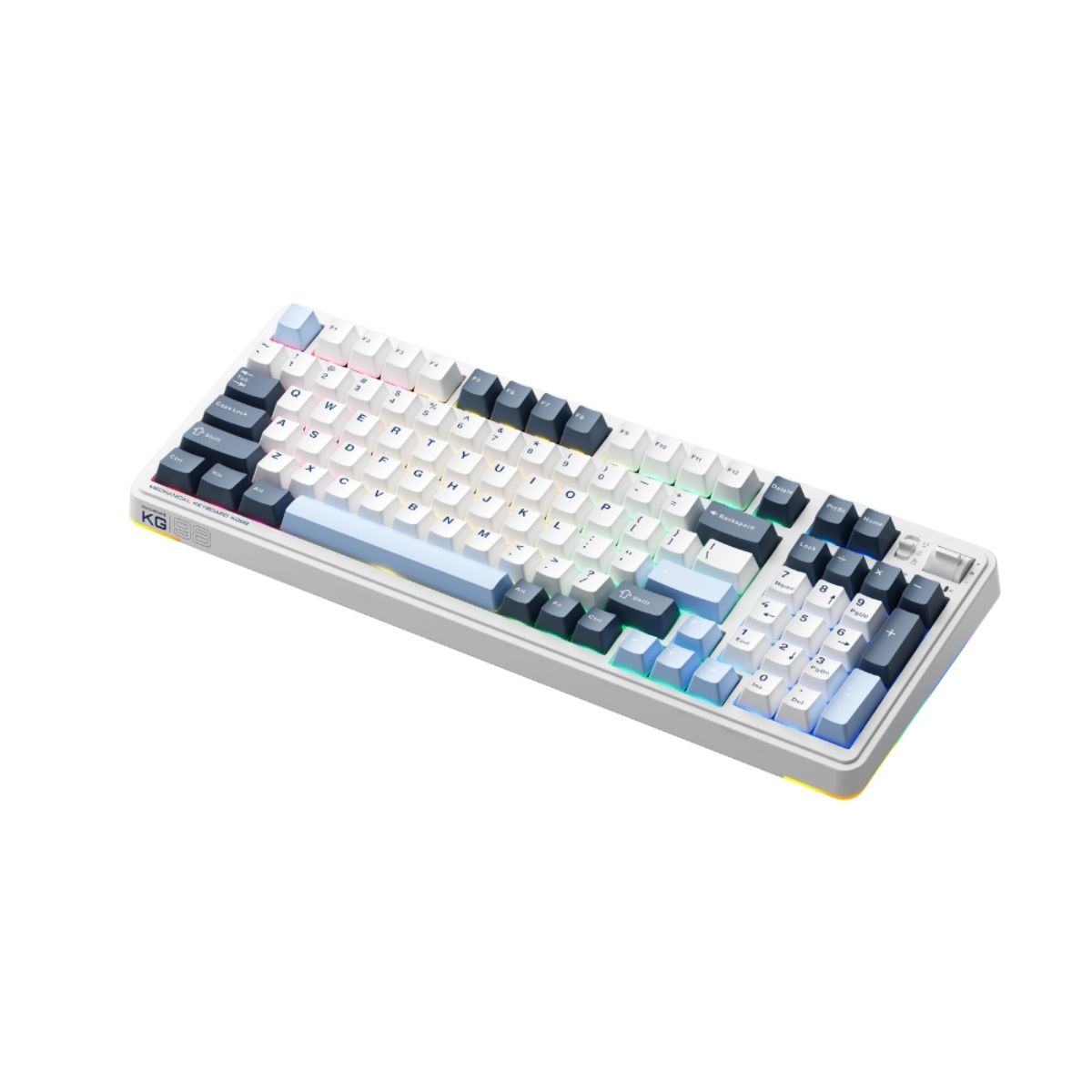 Bàn phím cơ không dây Machenike KG98 Tri-Mode RGB - White Blue / Purple-Gold Switch