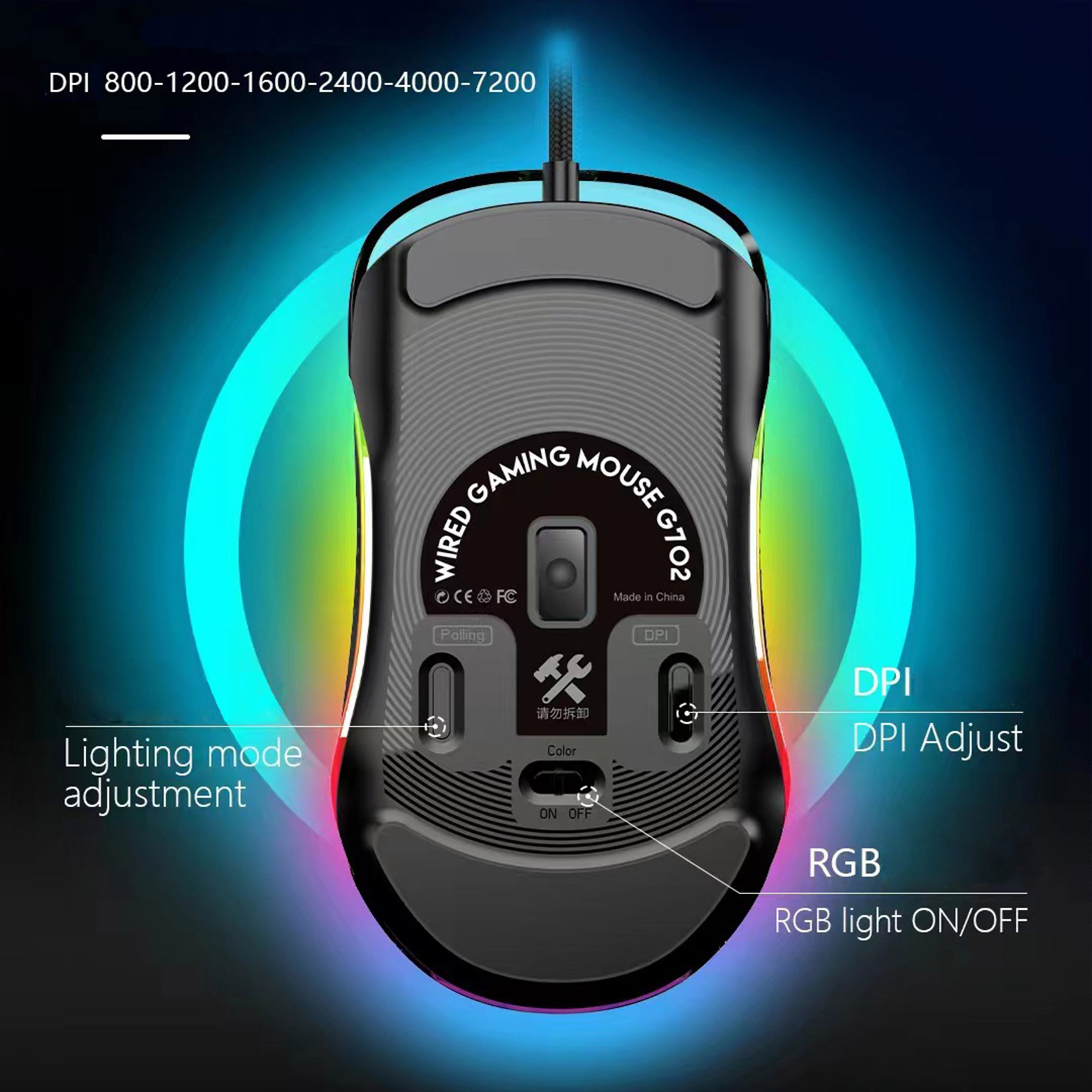 🧧SALETET - Chuột Gaming Có Dây G702 CRYSTAL Led RGB - RED