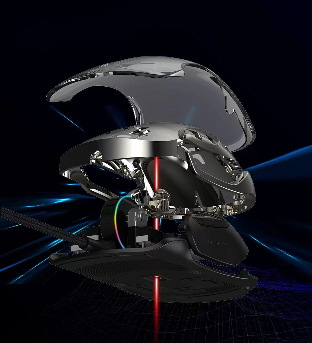 🧧SALETET - Chuột Gaming Có Dây G702 CRYSTAL Led RGB - RED