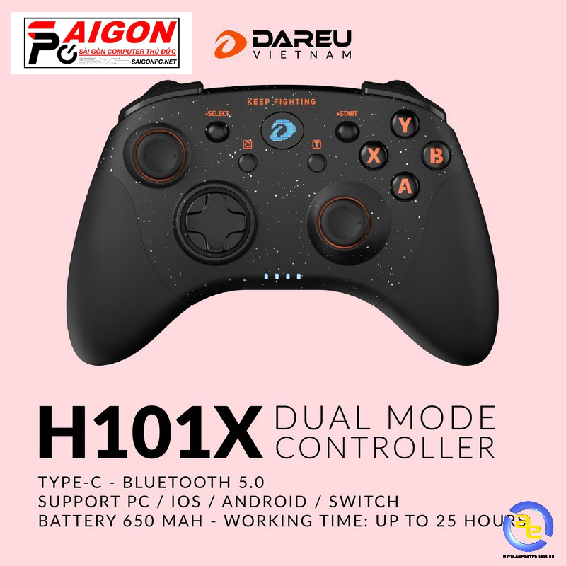Tay cầm Game Dare-U Không Dây H101X-Black