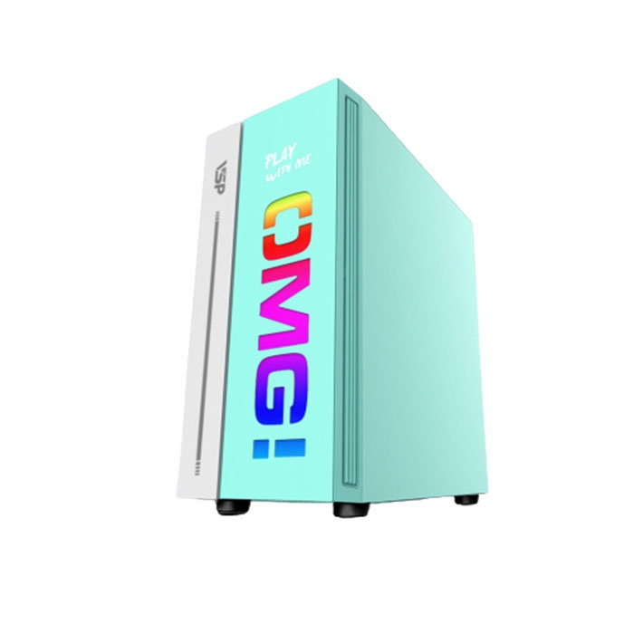 Case VSP LED Gaming OMG-II ATX - Pink/Green