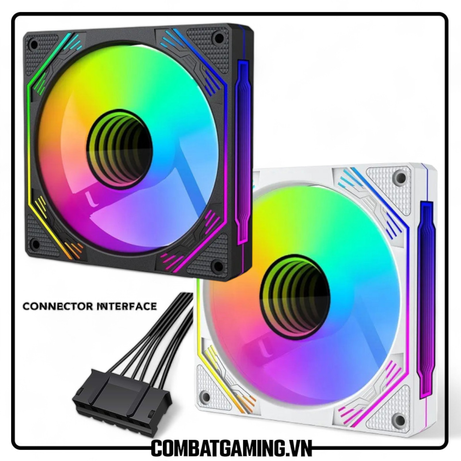Fan Coolmoon F3 ARGB Led vô cực Black - White