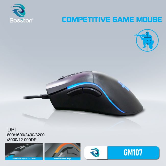 CHUỘT BOSSTON GM107 GAMING (MÀU ĐEN)