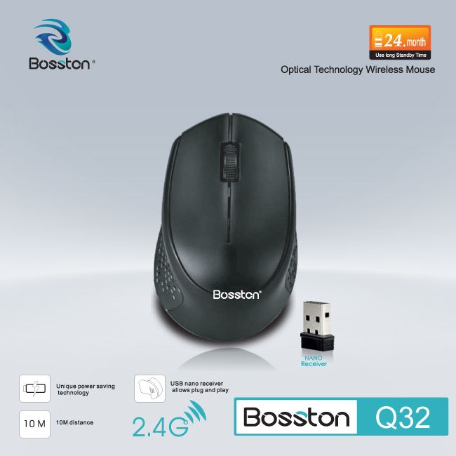 Mouse Không Dây Bosston Q32 Không Dây Màu Đen