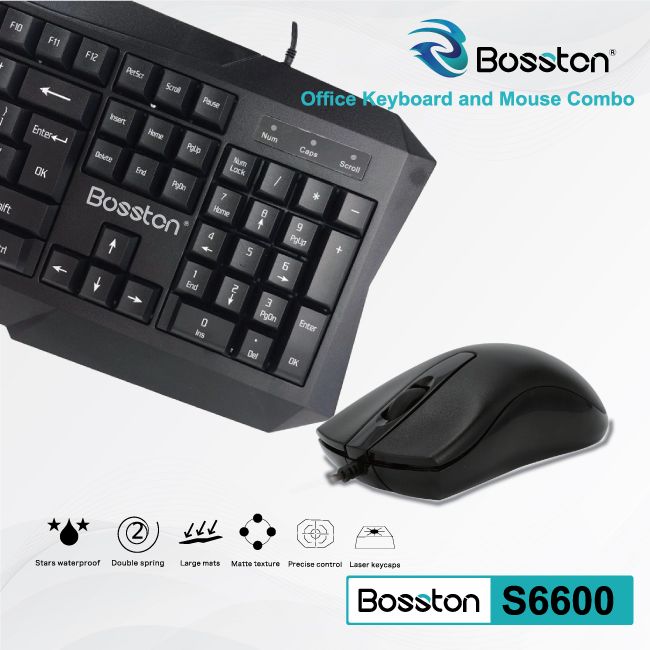 Combo phím chuột văn phòng Bosston S6600 - Đen