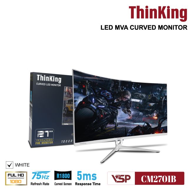 Màn hình Cong VSP CM2701B - 27 inch - FHD / 75Hz / 5ms - WHITE