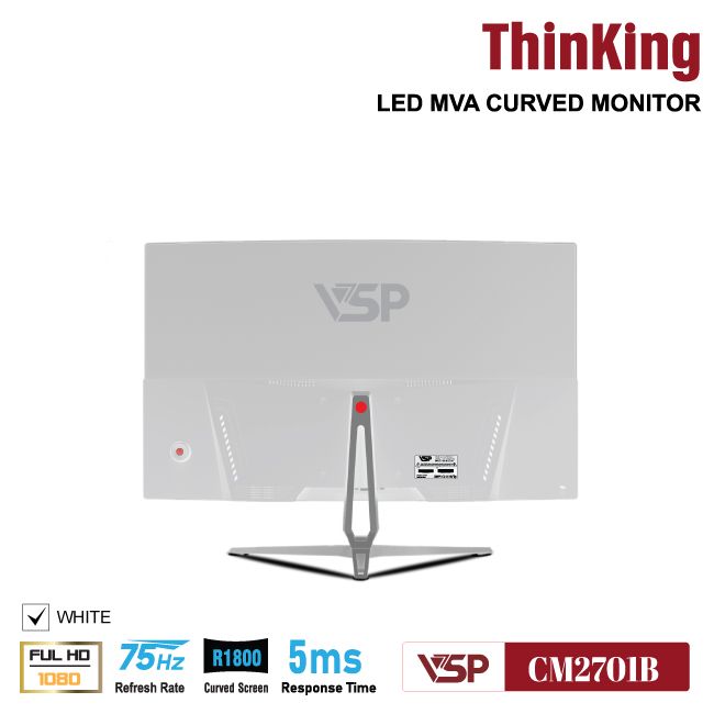 Màn hình Cong VSP CM2701B - 27 inch - FHD / 75Hz / 5ms - WHITE