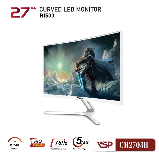 Màn hình Cong VSP CM2705H - 27 inch - FHD / 75Hz / 5ms - WHITE