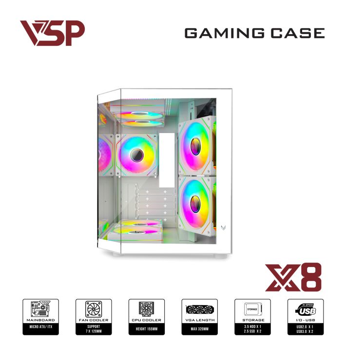 VỎ CASE MÁY TÍNH X8 - WHTE