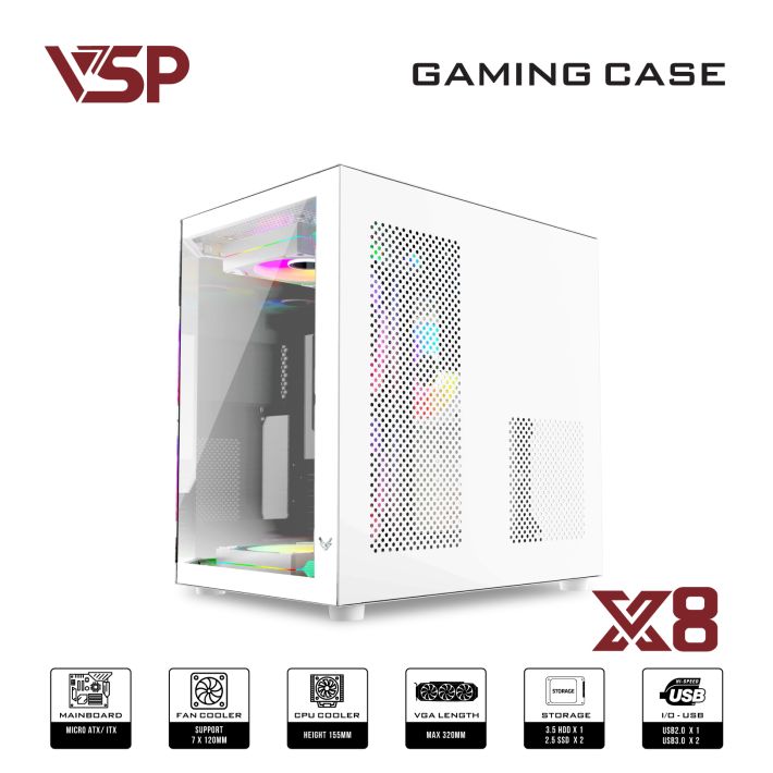 VỎ CASE MÁY TÍNH X8 - WHTE