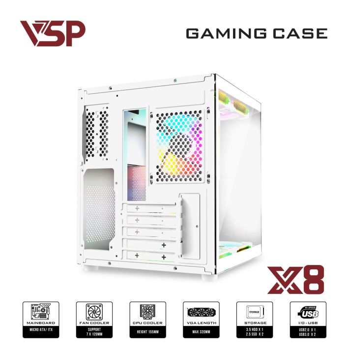 VỎ CASE MÁY TÍNH X8 - WHTE