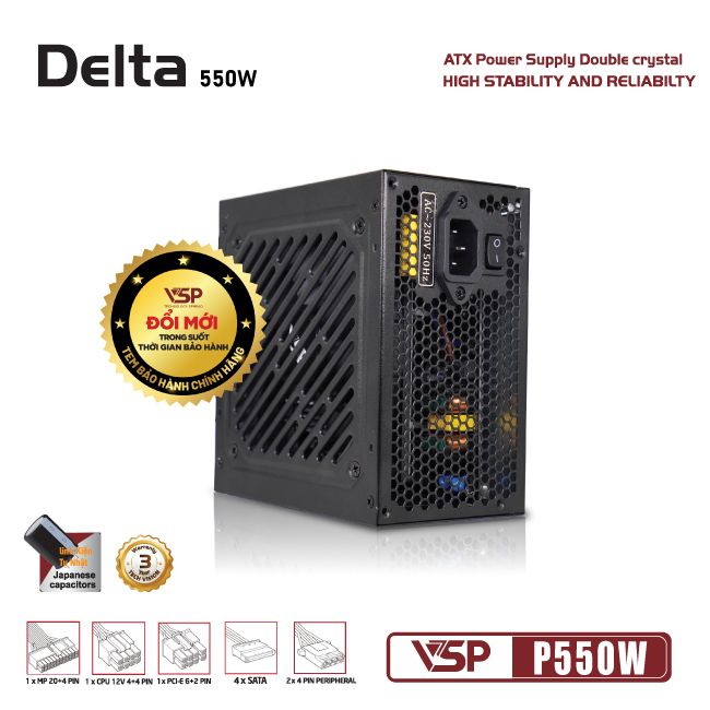 Bộ Nguồn VSP Delta P550W