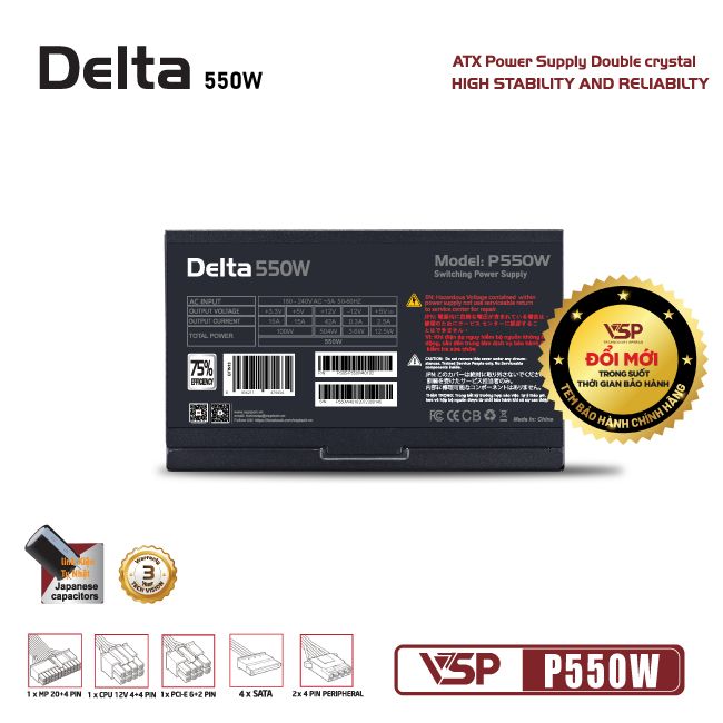 Bộ Nguồn VSP Delta P550W