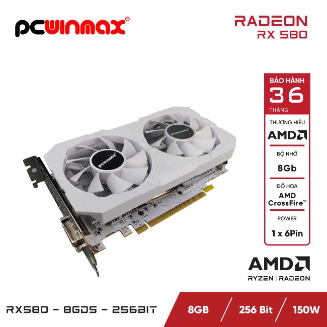 VGA PCWINMAX RADEON RX580-8GD5 256bit