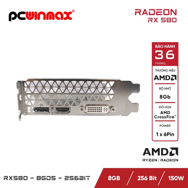 VGA PCWINMAX RADEON RX580-8GD5 256bit