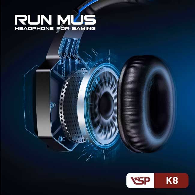 TAI NGHE LED RUN MUS - K8