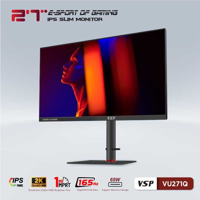 Màn hình VSP VU271Q - 27 inch - QHD 2K / 165Hz / 1ms / IPS