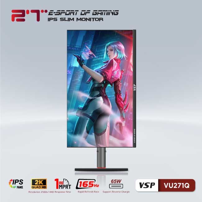 Màn hình VSP VU271Q - 27 inch - QHD 2K / 165Hz / 1ms / IPS