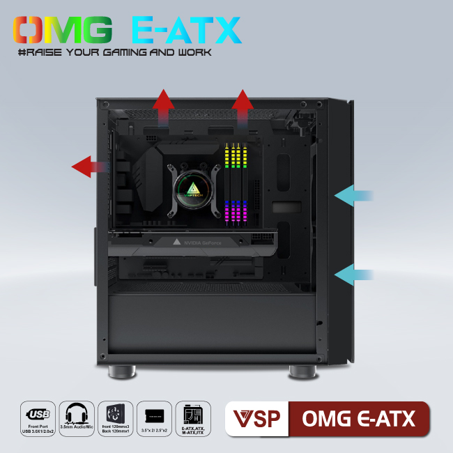 Case VSP LED Gaming OMG E-ATX