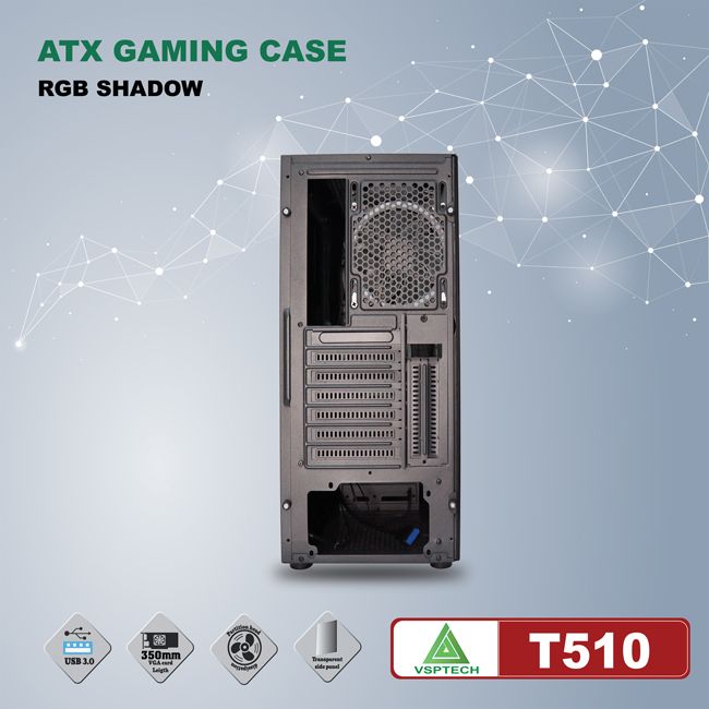 Case VSPTECH ATX Gaming T510-Black
